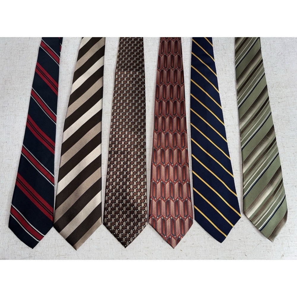 Men's Neck Tie‎ NeckTie LOT of 6 Silk Y&G Next Palatina Brown & Church